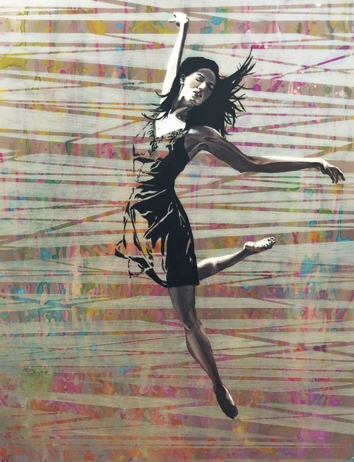 Dancer on stripes