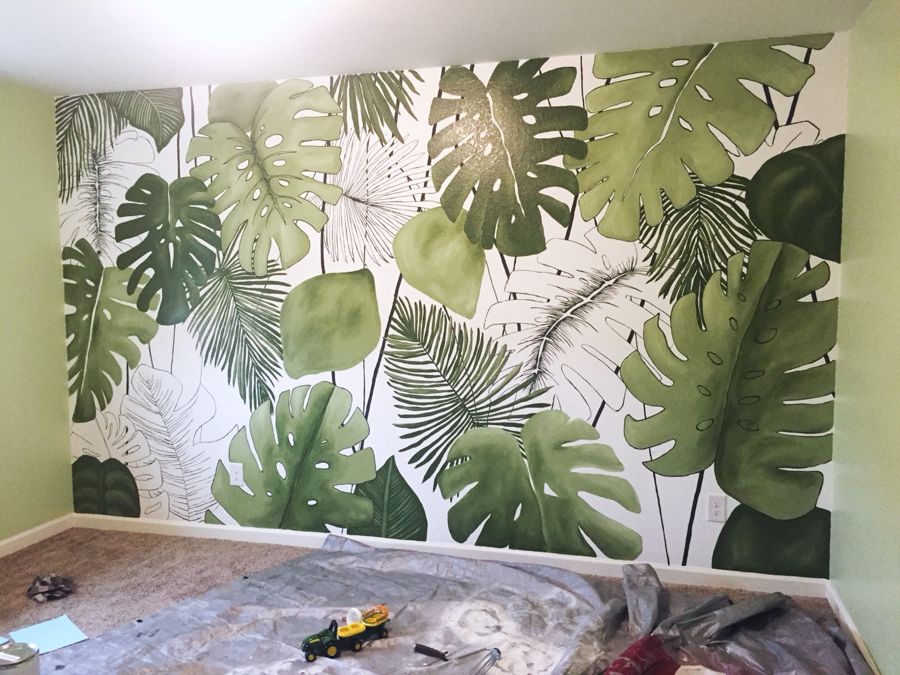 Monstera wall, in progress
