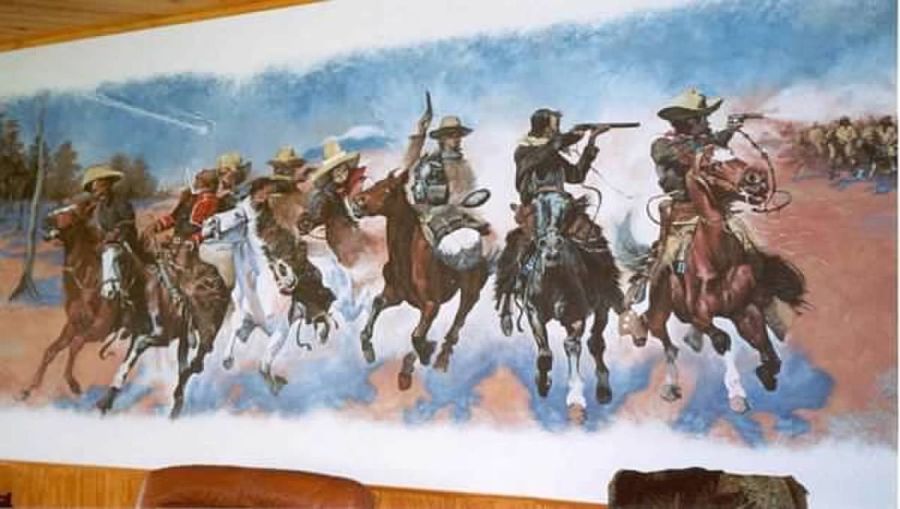 Western cavalry mural