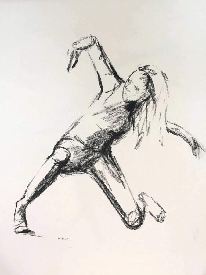 Charcoal figure study