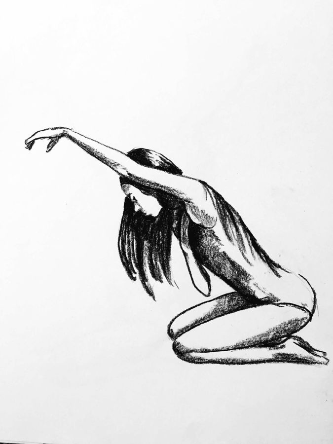 Charcoal figure study