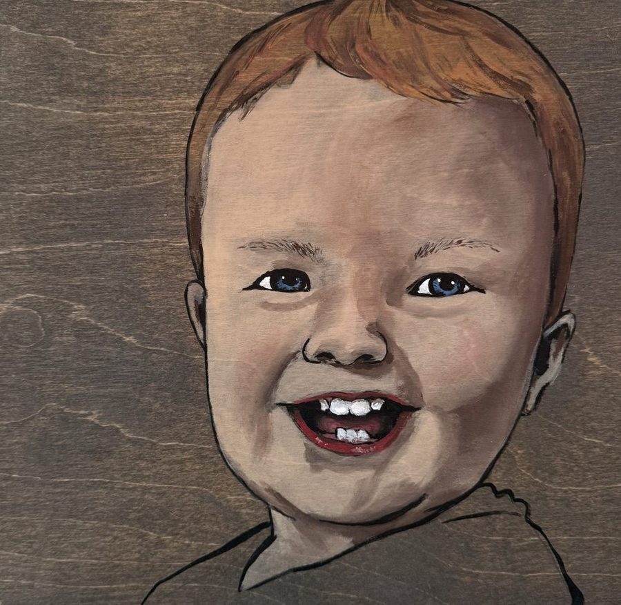 Boy, on wood