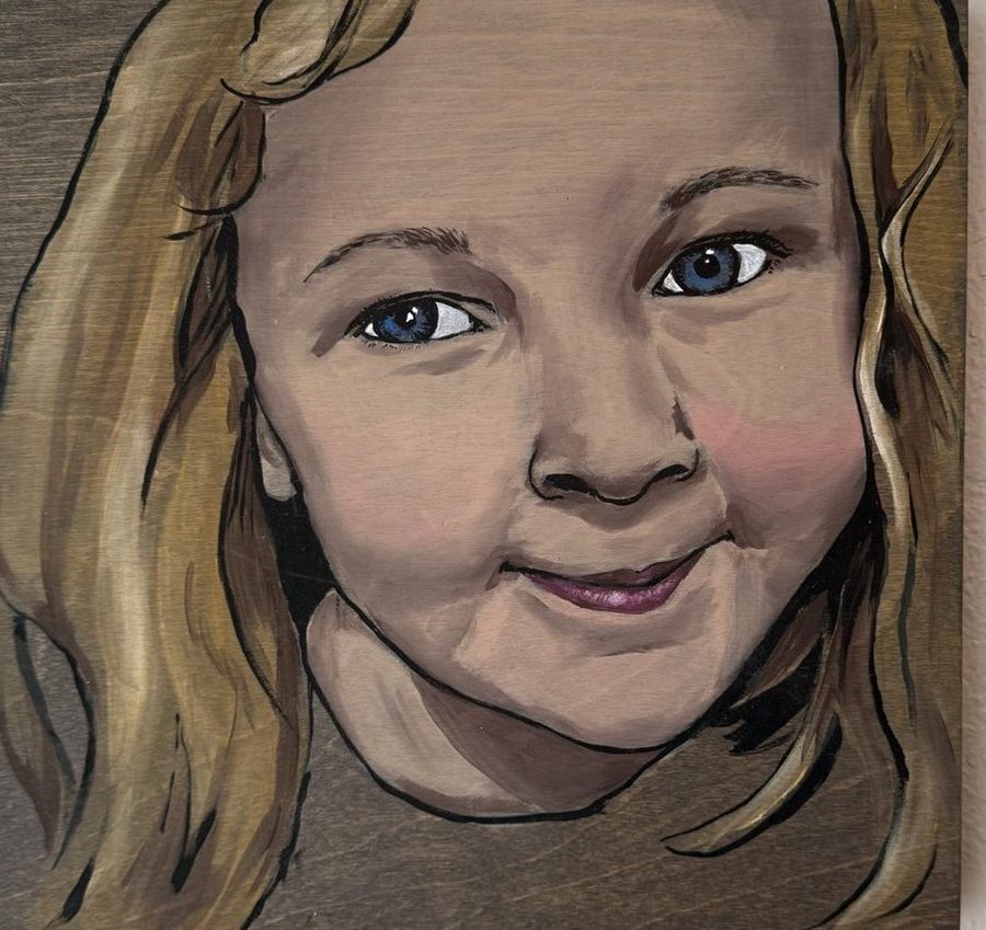 Girl, on wood